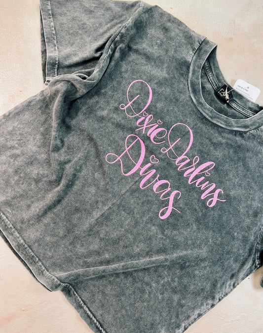 Dixie Darlins Divas Distressed Crop Tee